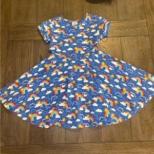 Vibrant Blue Rainbow Dress for Kids